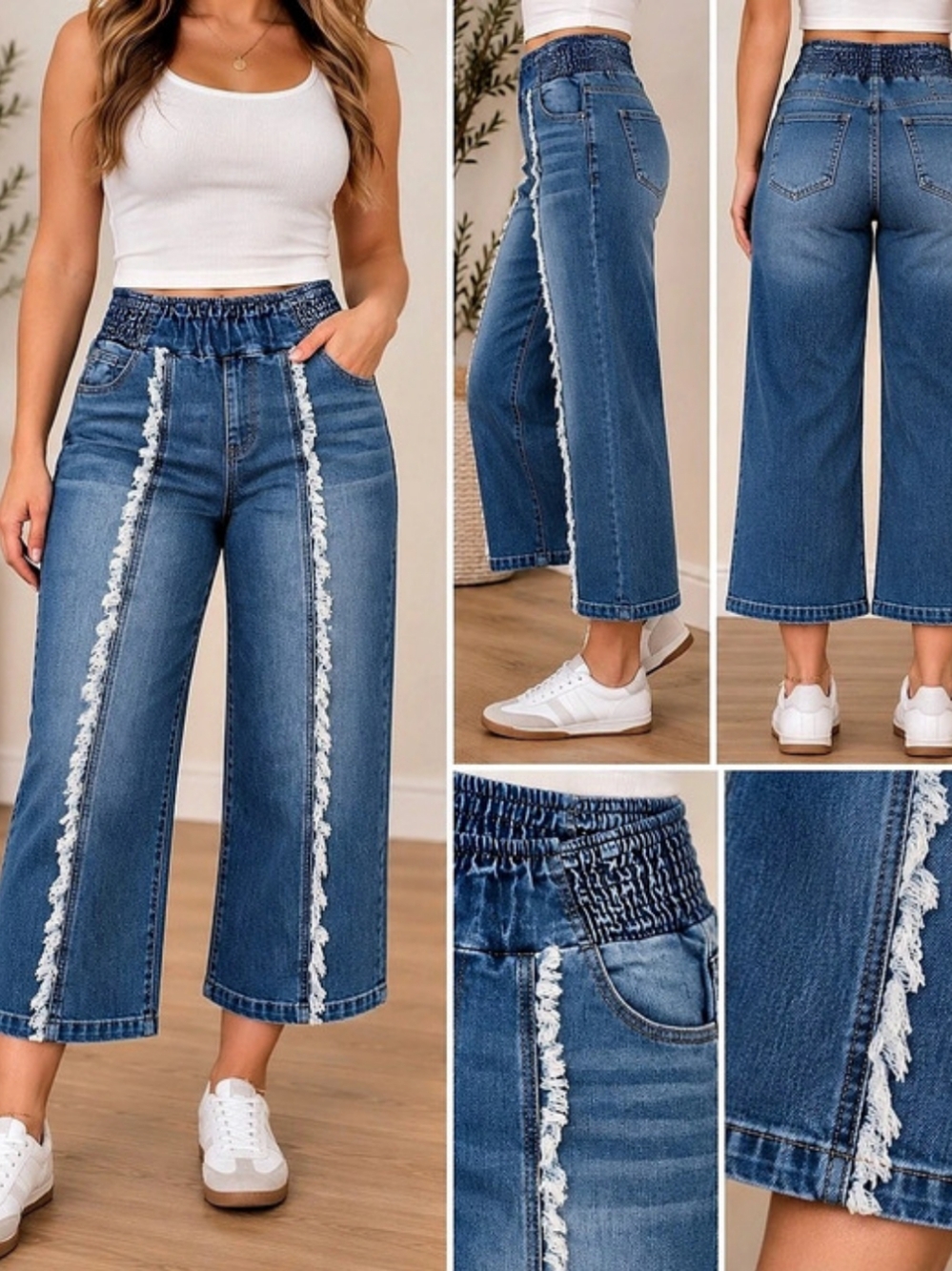 Women's Blue Wide Leg Jeans